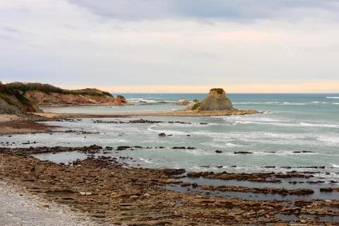 Corniche basque-Hendaia Stock Photos