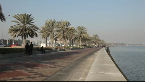 Corniche in Doha, Qatar Stock Footage 10709399