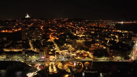 The Corniche in Marseille at night Stock Footage 331929630