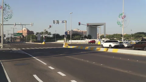 Corniche street, one of the main traffic routes in Abu Dhabi, UAE Stock Footage 167569286