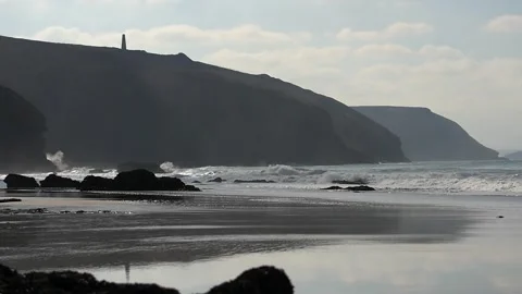 Cornish Beach, coastline Stock Footage 260388152