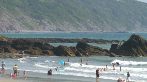 Cornish Beach Stock Footage 8951078