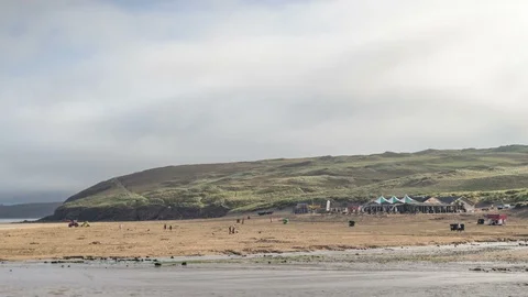 Cornish beach timelapse, clouds moving fast Stockbeeldmateriaal 126988805