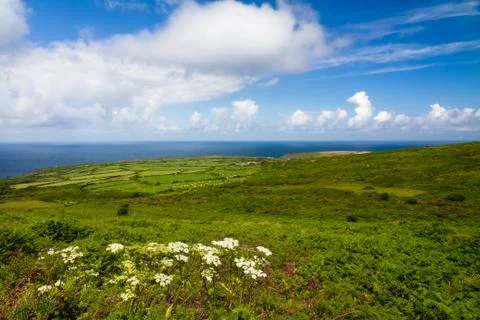Cornish coast between Lands End and St. Ives, Cornwall, England 스톡 사진