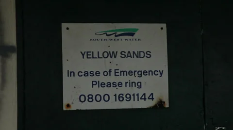 Cornish coast emergency sign Stock Footage 33978866