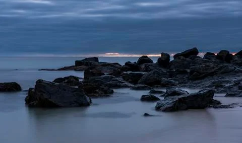 Cornish Coast at Night Stock Photos