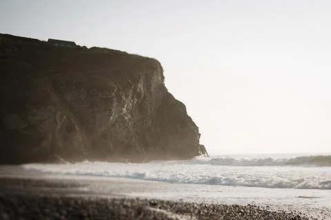 Cornish Coastline with Surf Stock Photos