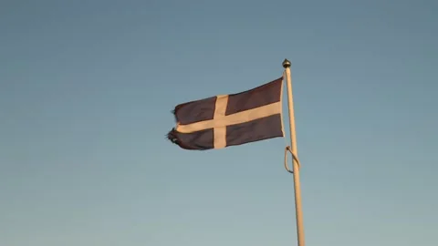 Cornish flag bowing in the wind Stock Footage 138966498