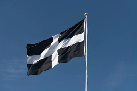  Cornish flag fluttering in the breeze Stock Photos