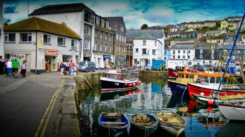 A Cornish Harbour in summer Stock Photos