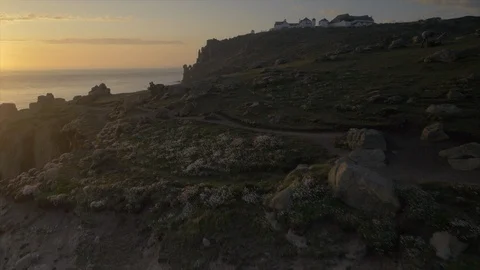 Cornish Landscape in UK at Lands End Stock Footage 109312883