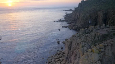Cornish Landscape in UK at Lands End Stock Footage 109324648