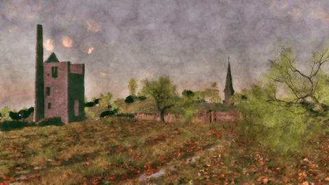 A Cornish Morning Illustrazione stock