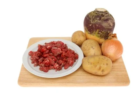 Cornish pasty ingredients Stock Photos