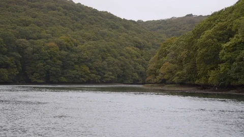 Cornish river just before it meets the sea Stock Footage 80645801