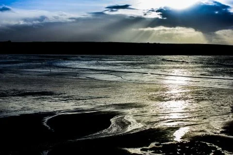 Cornish Sea at Sunset Foto stock