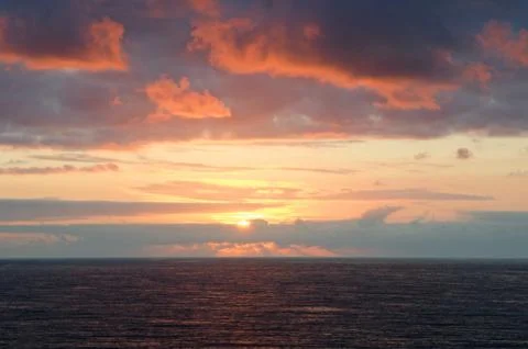 Cornish seascape sunset Stock-Fotos