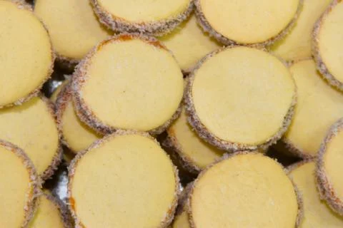 Cornstarch alfajores texture background Stock Photos