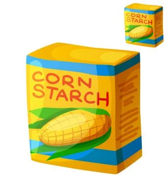Cornstarch isolated on white background. Detailed Vector Icon Stock Illustration