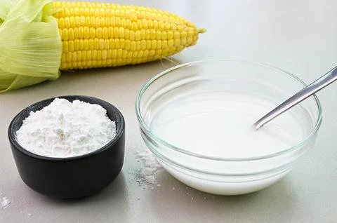 Cornstarch mixed in water Stock Photos