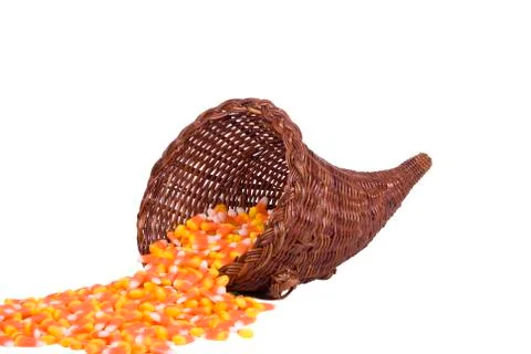 Cornucopia with candy corn Stock Photos