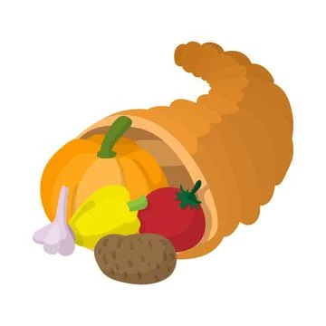 Cornucopia cartoon icon Stock Illustration