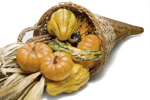 A Cornucopia celebrating the years bountiful harvest Stock Photos