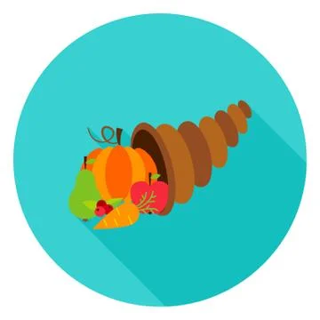 Cornucopia Circle Icon Stock Illustration