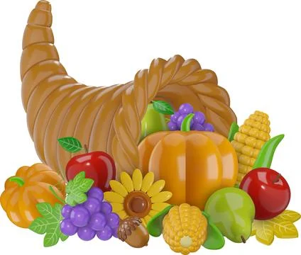 Cornucopia with fruits Stock Illustration