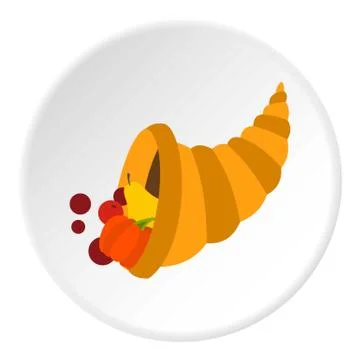 Cornucopia icon circle Stock Illustration