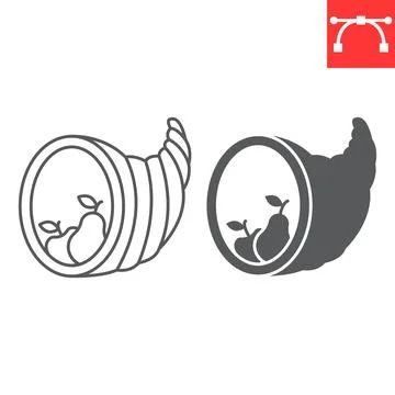 Cornucopia line and glyph icon Stockillustratie