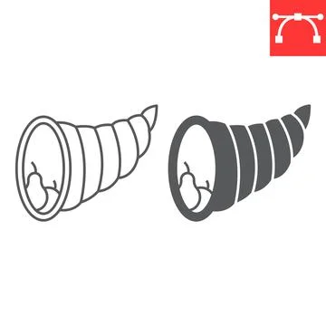 Cornucopia line and glyph icon Stock Illustration