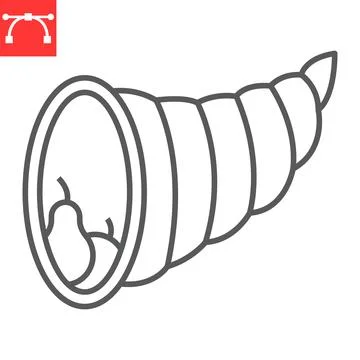 Cornucopia line icon Stock Illustration