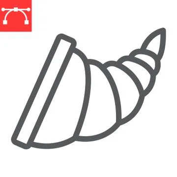 Cornucopia line icon, thanksgiving and basket, cornucopia sign vector graphics Stockillustratie