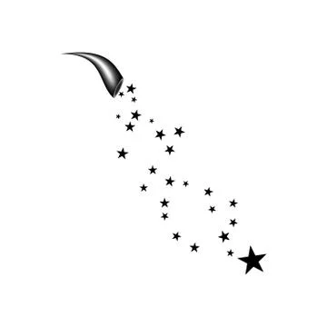 Cornucopia  shooting black star. Fireworks star random source stream.  Fallin Stock Illustration