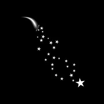 A cornucopia shoots a white star. Fireworks star random source of flow. Shoot Stock Illustration