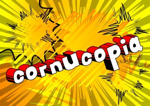 Cornucopia - Vector illustrated comic book style phrase. Stock Illustration