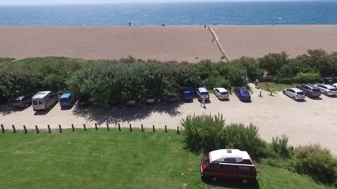 Cornwall Beach Aerial Drone Fly Over Stock Footage 82630020