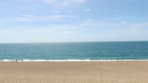 Cornwall Beach Aerial Drone Waves Stock Footage 82092965