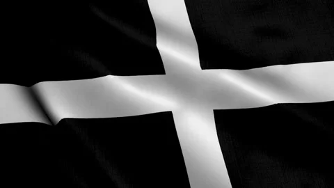 Cornwall City Flag. Waving Fabric Satin Texture National Flag of Cornwall Stock Footage 263896890