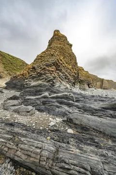 Cornwall cliffs looking like Swiss mountain Stock Photos