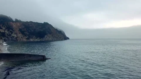 Cornwall cliffs, ocean view, english shore, uk Vídeo Stock 161999341