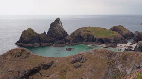 Cornwall Coast- The Lizard Heritage Coast. Kynance Cove. Stock Footage 153290407