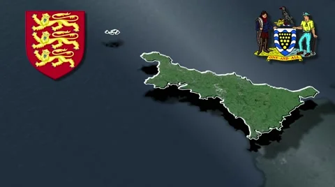 Cornwall with Coat of arms animation map Stock Footage 54720439
