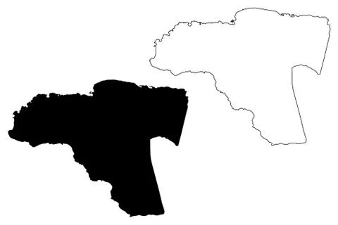 Cornwall County (Counties of Jamaica) map vector illustration, scribble sketc Stock Illustration