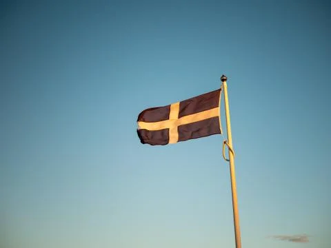 Cornwall county flag blowing in the wind Stock-Fotos