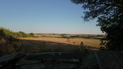 Cornwall farmland timelapse during solar eclipse event Stock Footage 342073783