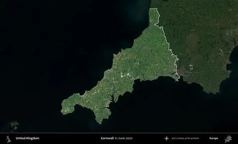 Cornwall highlighted, United Kingdom. Sentinel. June 2020 Stock Illustration