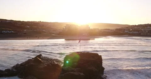 Cornwall sea sunrise Stock Footage 146696296