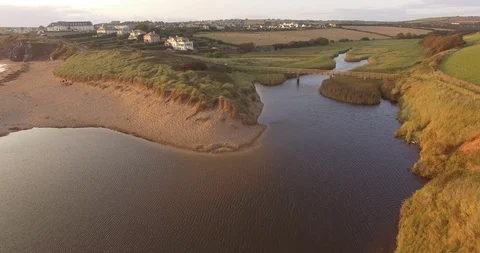 Cornwall seaside and view of countryside Stock Footage 114880506